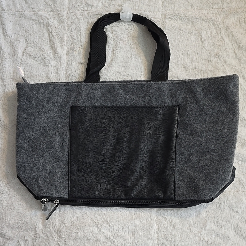 Gray and Black Laptop Bag with Zipper Closure